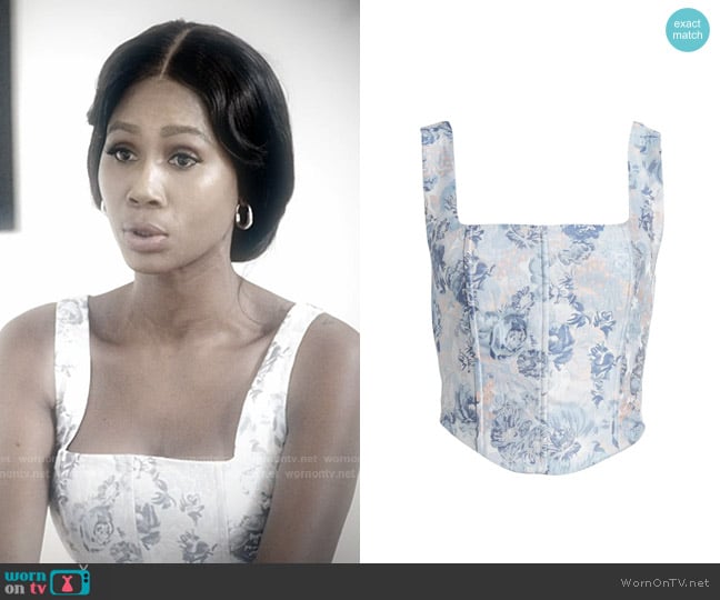 Yellow the Label Andie Corset Tank in Bordeaux worn by Kiki Barth (Kiki Barth) on The Real Housewives of Miami