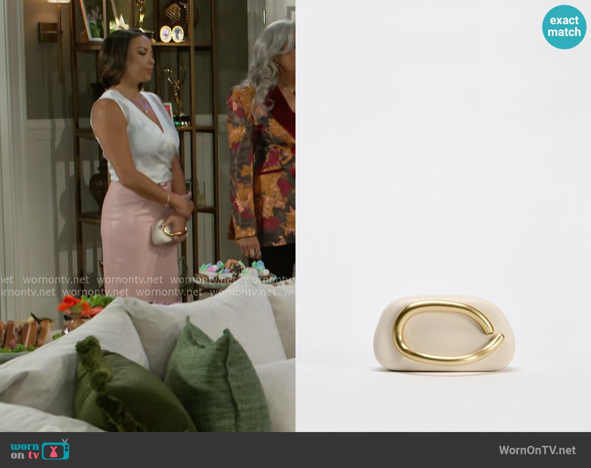 Zara Gold Clasp Box Bag worn by Nicole Dupree Richardson (Daphnee Duplaix) on Beyond the Gates