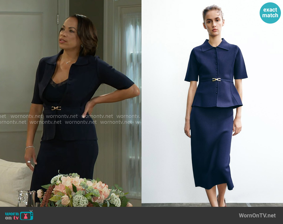 Zara Plain Knit Belted Jacket worn by Nicole Dupree Richardson (Daphnee Duplaix) on Beyond the Gates