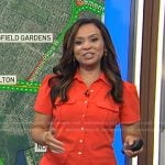 Adelle’s red mini shirtdress on Today
