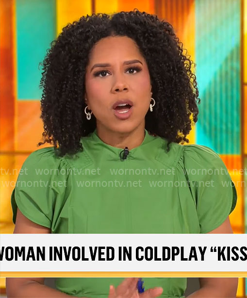 Adriana Diaz’s green midi dress on CBS Mornings