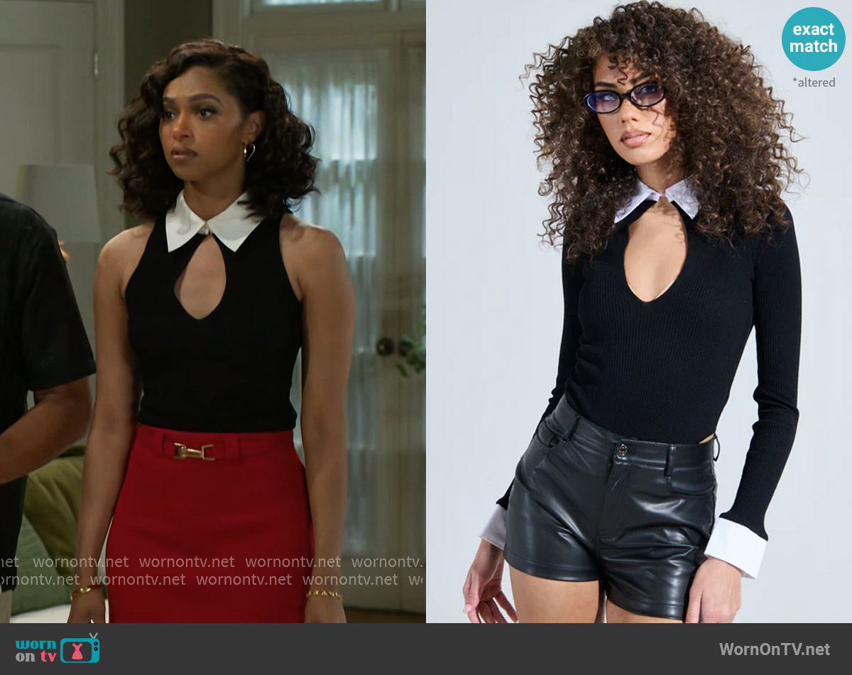Akira Lucky You Bodysuit worn by Kat Richardson (Colby Muhammad) on Beyond the Gates