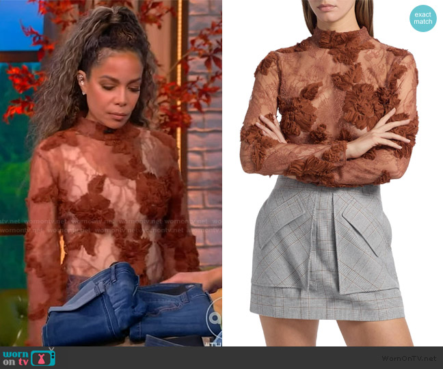 Aknvas Freja Lace Nylon Top worn by Sunny Hostin on The View