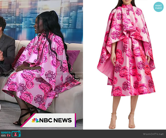 Alice + Olivia Cherra Floral Cut Out Midi Dress in Candy Pink Multi worn by  Bozoma Saint John on Today