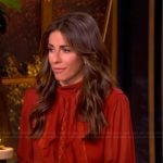 Alyssa’s red ruffle mini dress on The View