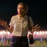 Amanda’s navy pants on The Runarounds