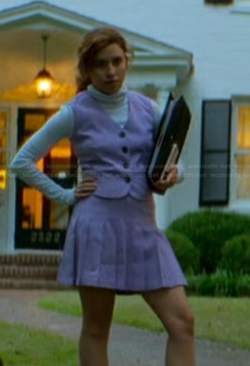 Amanda’s lavender vest and skirt on The Runarounds