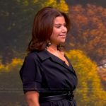Ana’s black off shoulder shirtdress on The View