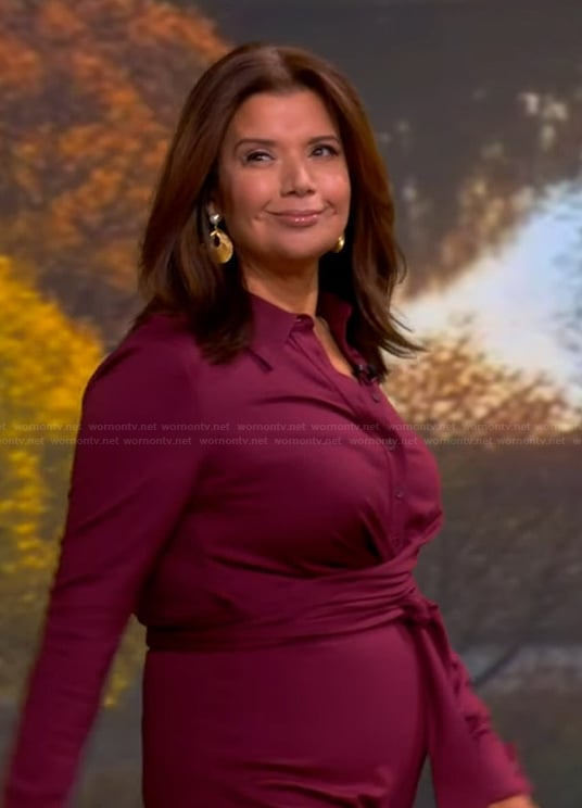 Ana’s red wrap front jumpsuit on The View