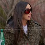 Angie’s brown logo puffer jacket on The Real Housewives of Salt Lake City