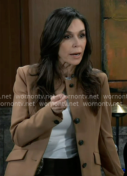 Anna’s camel jacket on General Hospital
