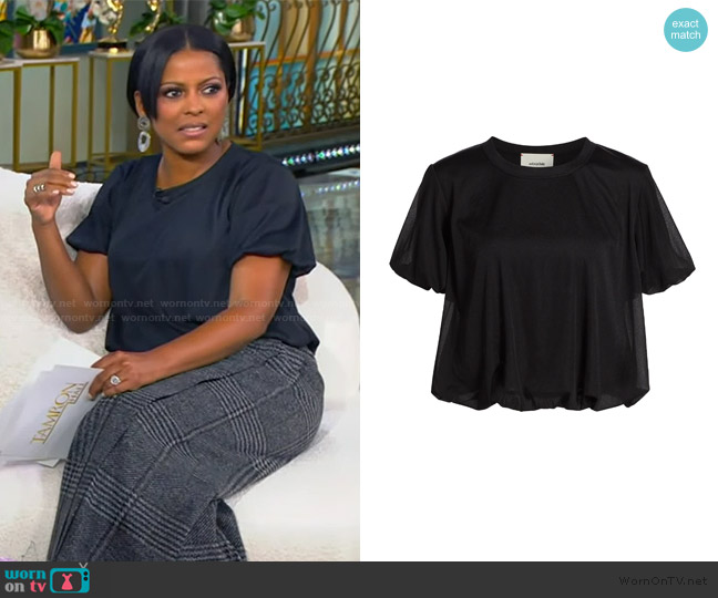 anOnlyChild Just A Pinch Victoria Blouson Blouse worn by Tamron Hall on Tamron Hall Show