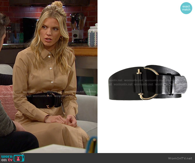 Anthropologie Wide Hip Hook Belt worn by Catherina Greene (AnnaLynne McCord) on Days of our Lives