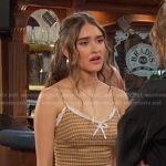 Ari’s brown check mini dress on Days of our Lives