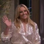 Jane Krakowski’s sequin jacket and skirt on Live with Kelly and Mark