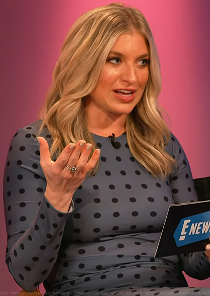 Ashley’s gray polka dot print dress on E! News