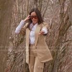 Angie’s beige blazer and cargo pants on The Real Housewives of Salt Lake City