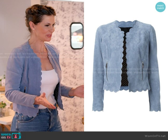 Barbara Bui Scalloped Trim Jacket worn by Julia Lemigova (Julia Lemigova) on The Real Housewives of Miami