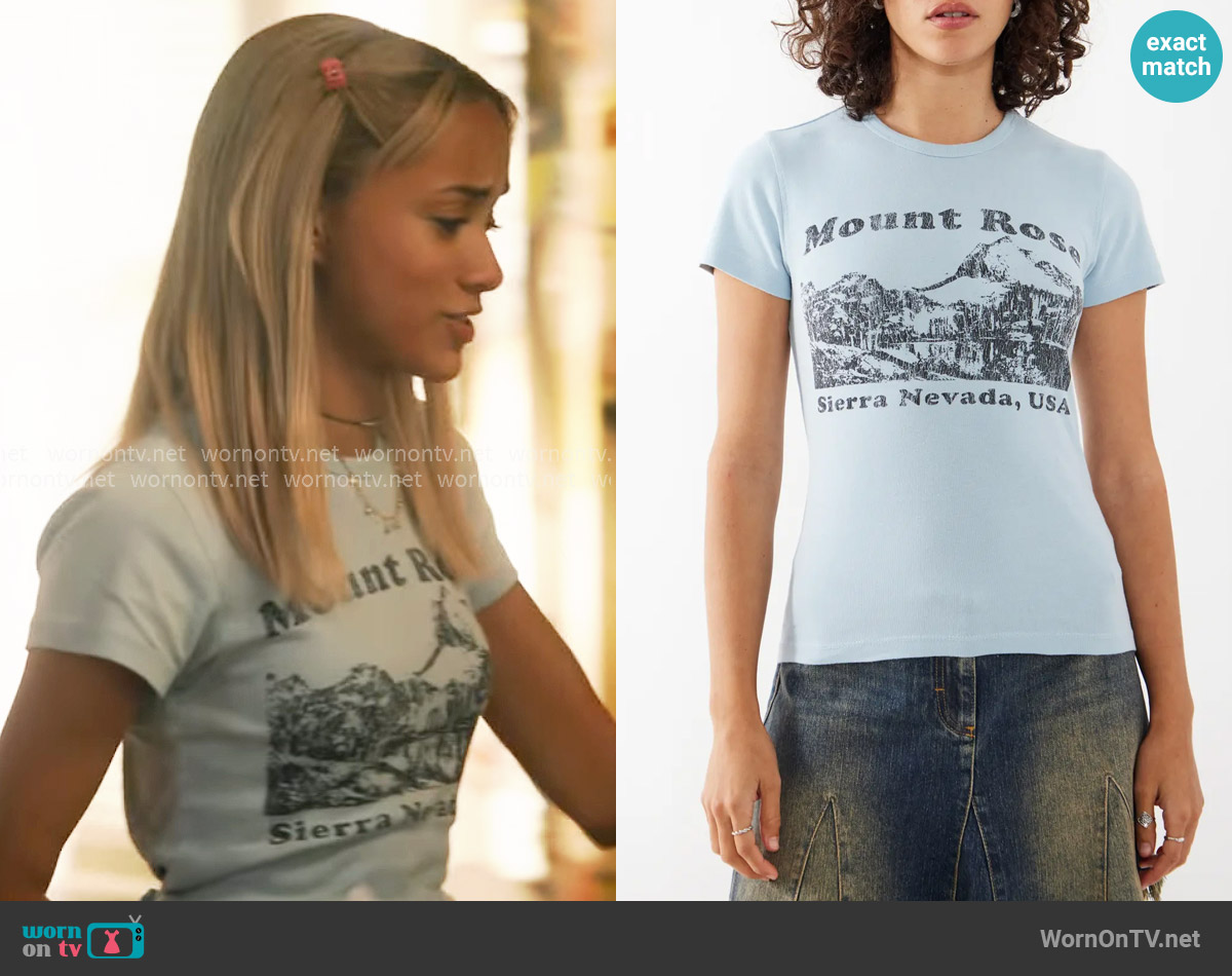 BDG Mount Rose Graphic Baby T-Shirt worn by Ava (Amirah J) on High Potential
