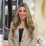 Brittany Talarico’s beige stripe blazer and shorts on Today