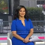 Laura’s blue ribbed top and skirt on Today