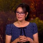 Emma Heming Willis’s blue polka dot print dress on The View