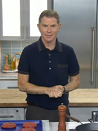 Bobby Flay’s navy polo on Today