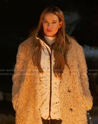 Britani’s beige shearling coat on The Real Housewives of Salt Lake City