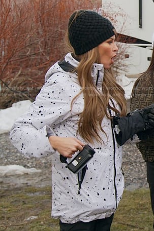 Britani’s white dotted ski jacket on The Real Housewives of Salt Lake City