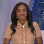 Brittany’s beige button front tweed dress on Good Morning America
