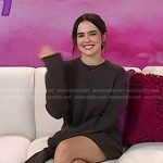Zoey Deutch’s brown tie waist sweater on Today