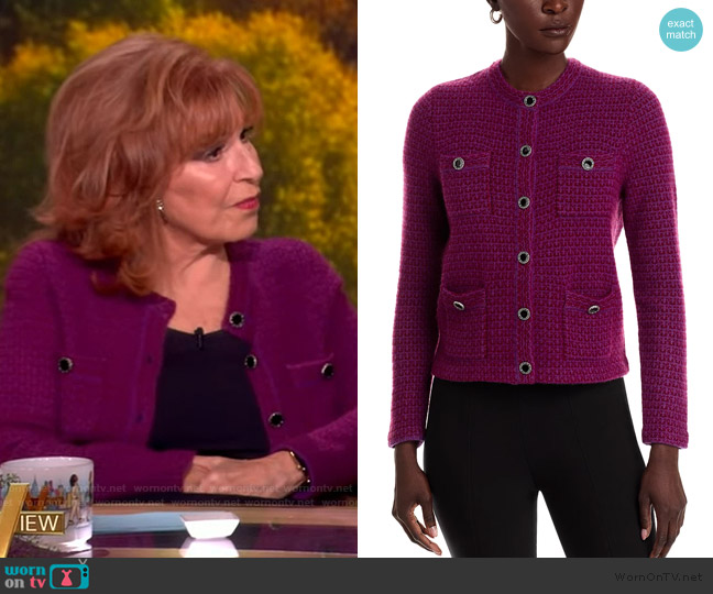 C by Bloomingdales Crewneck Pocket Cardigan worn by Joy Behar on The View