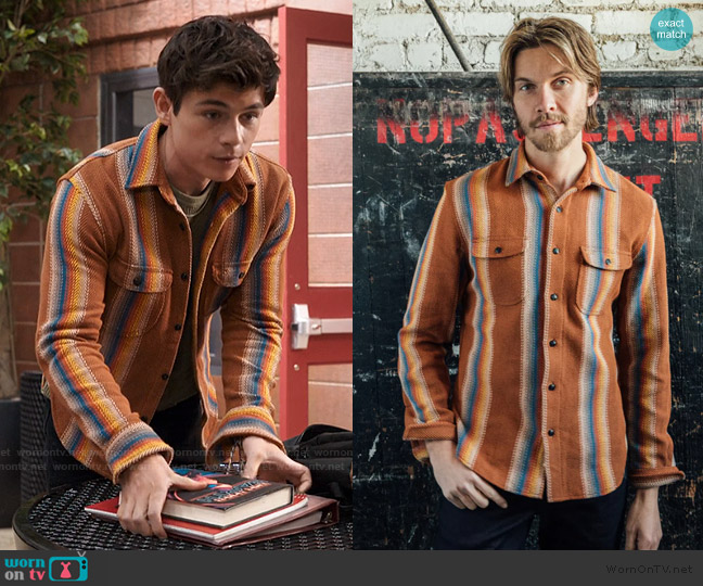 Ca by kato The Brace Loose Weave Stripe - Baja Brown worn by Alex Walter (Ashby Gentry) on My Life with the Walter Boys
