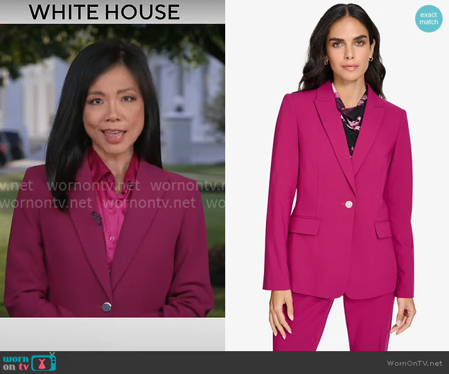 Calvin Klein One-Button Blazer worn by Weijia Jiang on CBS Mornings