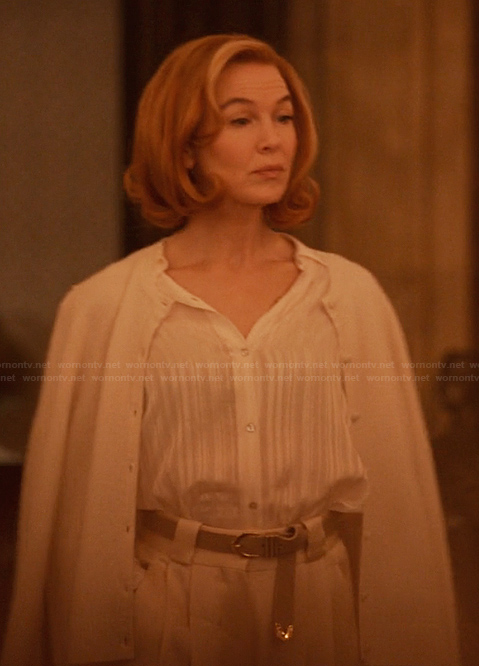 Camila White’s ruffle blouse on Only Murders in the Building