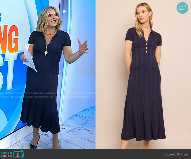 Cara Cara Ivanna Top in Navy worn by Jenna Bush Hager on Today