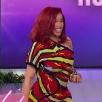 Cardi B’s metallic stripe dress on The Jennifer Hudson Show