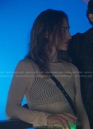 Celine’s beige mesh top on The Summer I Turned Pretty