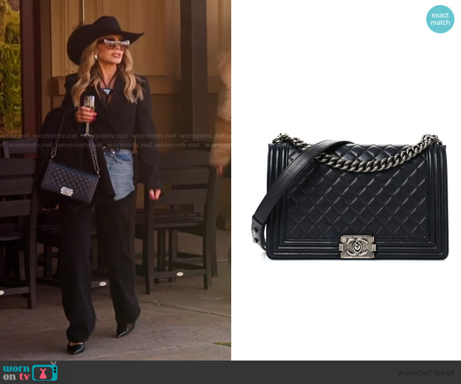Chanel Lambskin Quilted New Medium Boy Flap Black worn by Tamra Judge on The Real Housewives of Orange County