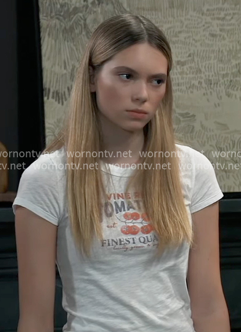 Charlotte’s tomatoes t-shirt on General Hospital