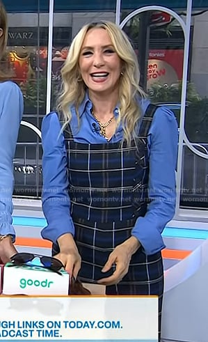 Chassie’s plaid overalls on Today
