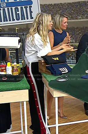 Chassie’s side striped button pants on Today