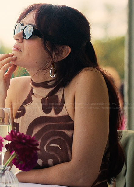 Cherry’s printed sleeveless dress on The Girlfriend