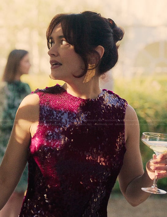 Cherry’s red sequin mini dress on The Girlfriend