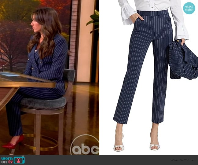 Chiara Boni La Petite Robe Nuccix Pinstriped Crop Pants worn by Alyssa Farah Griffin on The View