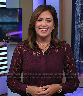 Chloe’s burgundy lace shirtdress on Today