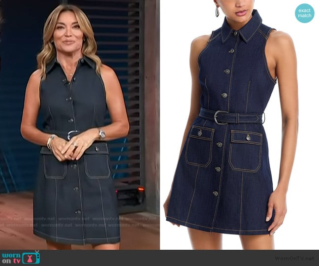 Cinq a Sept Andree Denim Mini Dress worn by Kit Hoover on Access Hollywood