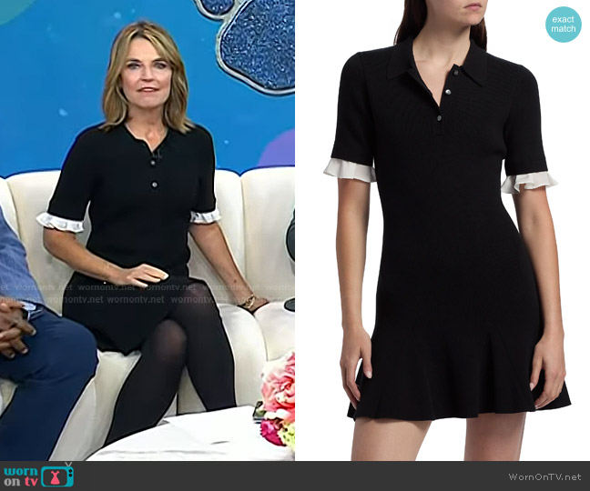 Cinq a Sept Keaton Dress in Black/Ivory worn by Savannah Guthrie on Today