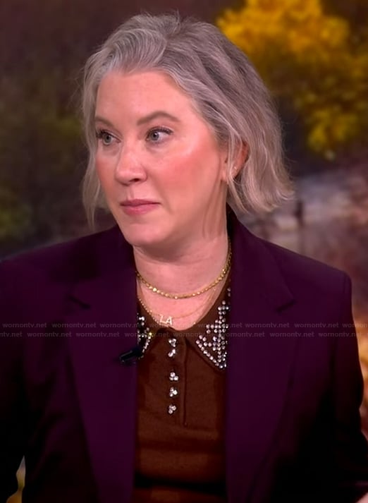 Clea’s embellished sweater and blazer on The View