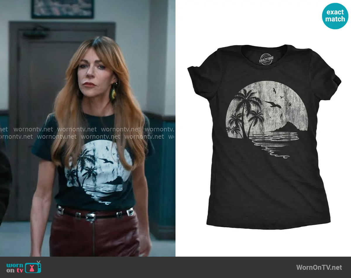Crazy Dog Moon Beach T-shirt worn by Morgan Gillory (Kaitlin Olson) on High Potential